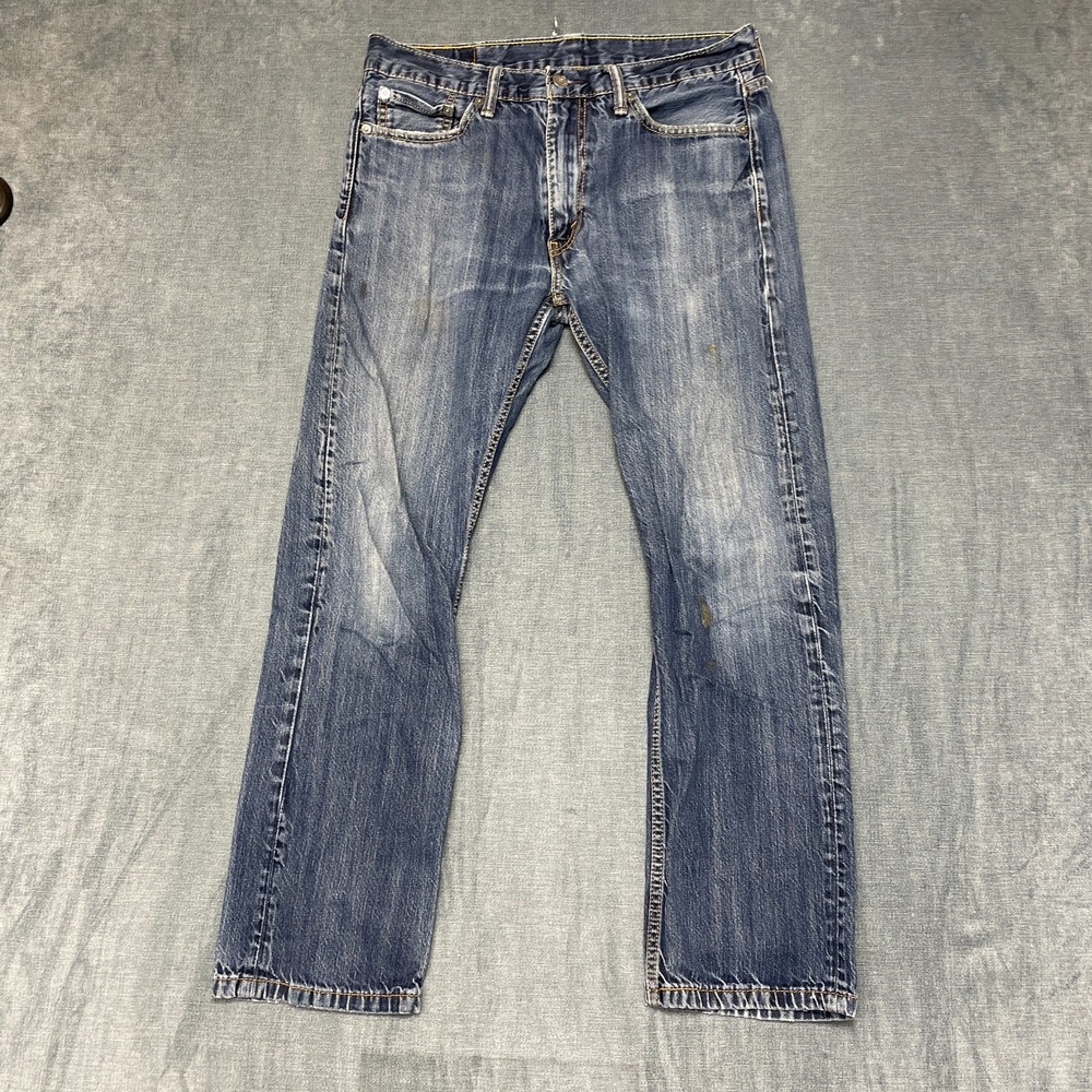 Levi's 513 Jeans Mens 36X30 Blue Denim Stretch Everyday Wear Slim Fit Straight